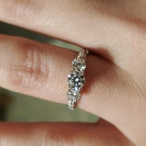 Moissanite Past Present Future Triple Filagre Ring Sz:6.75